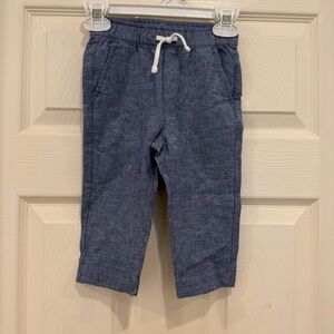 Janie and Jack Boys Chambray Pants 12-18M Linen Blend